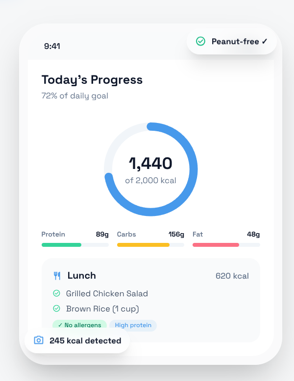 Bluby AI nutrition progress app screen